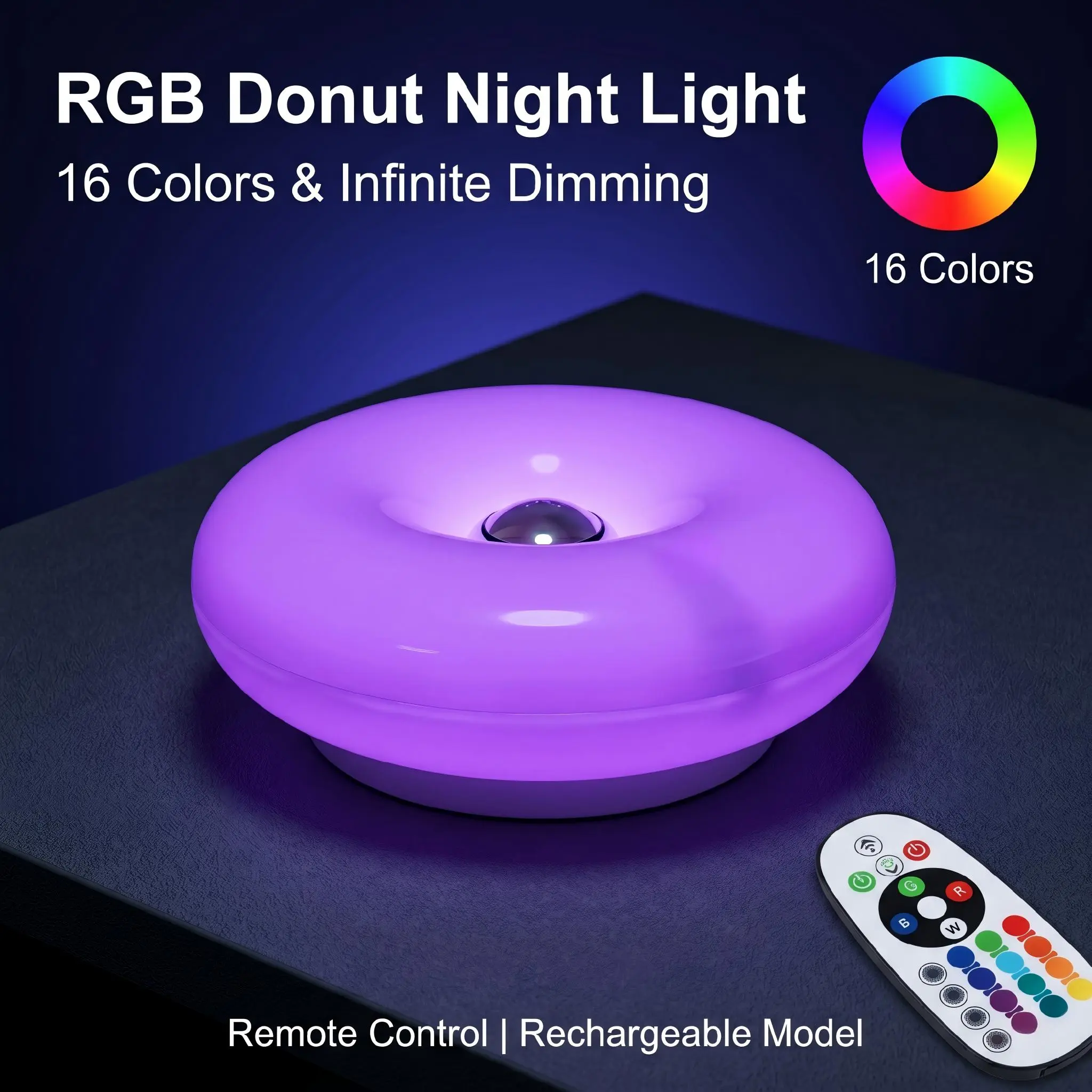 Ambient Lighting Decor For Room - Lampu Donat RGB, Lampu Samping Tempat