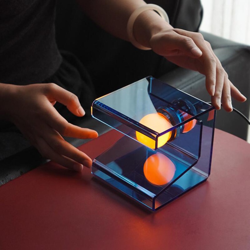 Ambient Lighting Decor For Room - Lampu Meja Kubus Akrilik Modern Minimalis