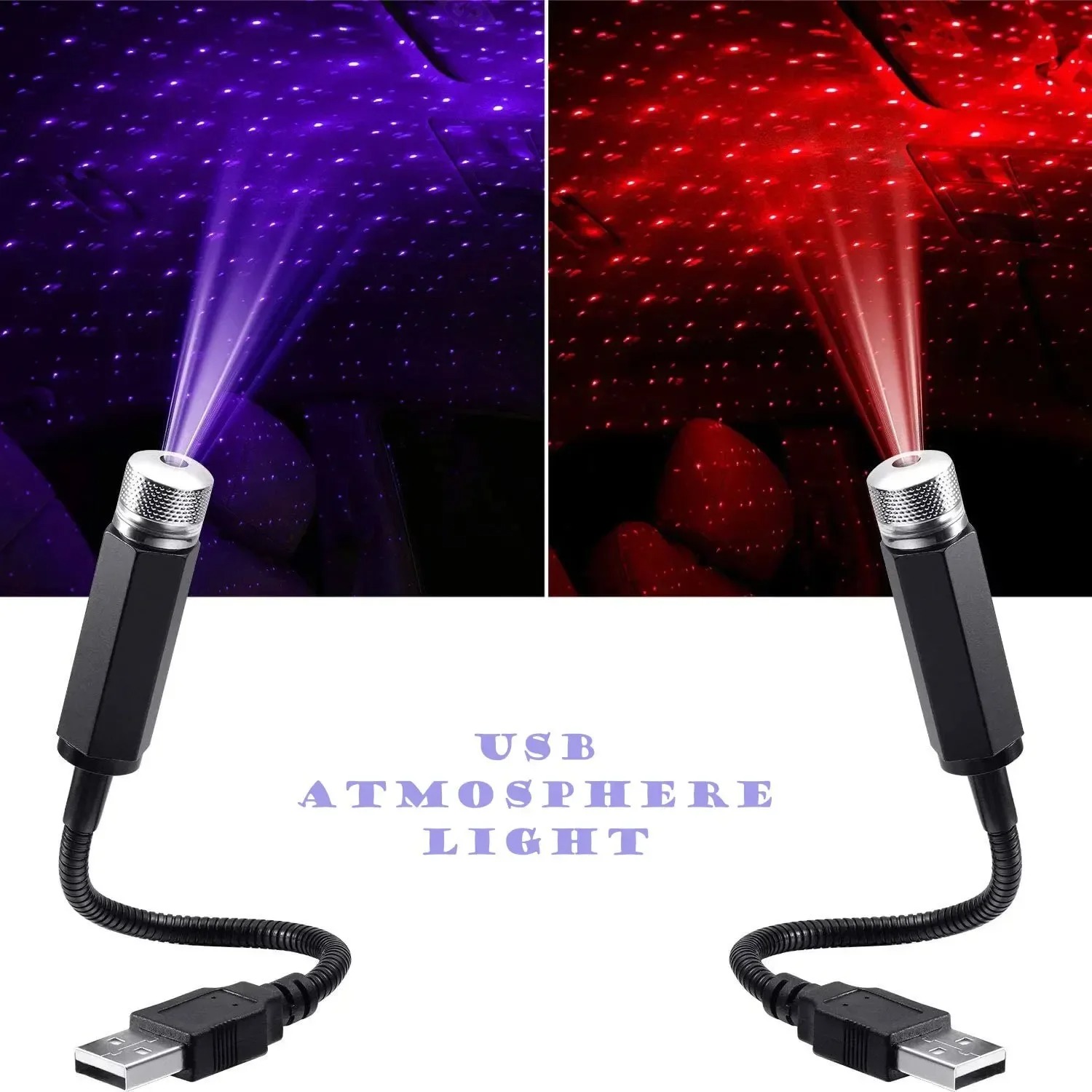 Star Projector Night - Lampu Malam Proyektor Bintang Mobil USB,