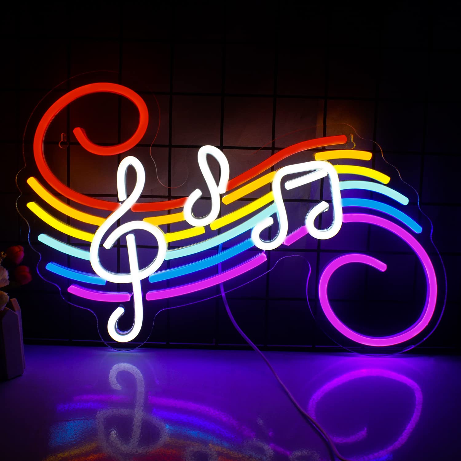 Lighting Decor Wedding - Lampu Neon Tanda Not Musik, Dapat
