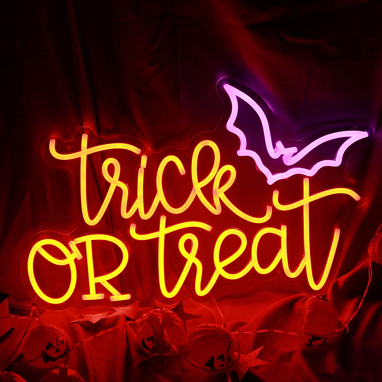 Home Decor Lighting Tricks - Lampu Neon Trick or Treat untuk