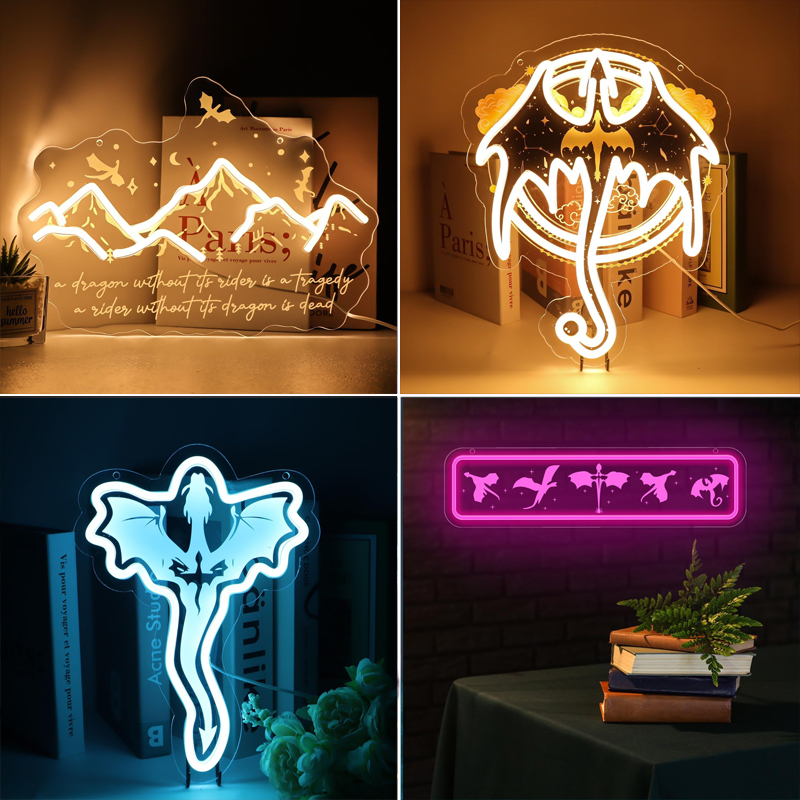 Ambient Lighting Decor For Room - Pembatas Buku Tema Naga Cahaya Fantasi