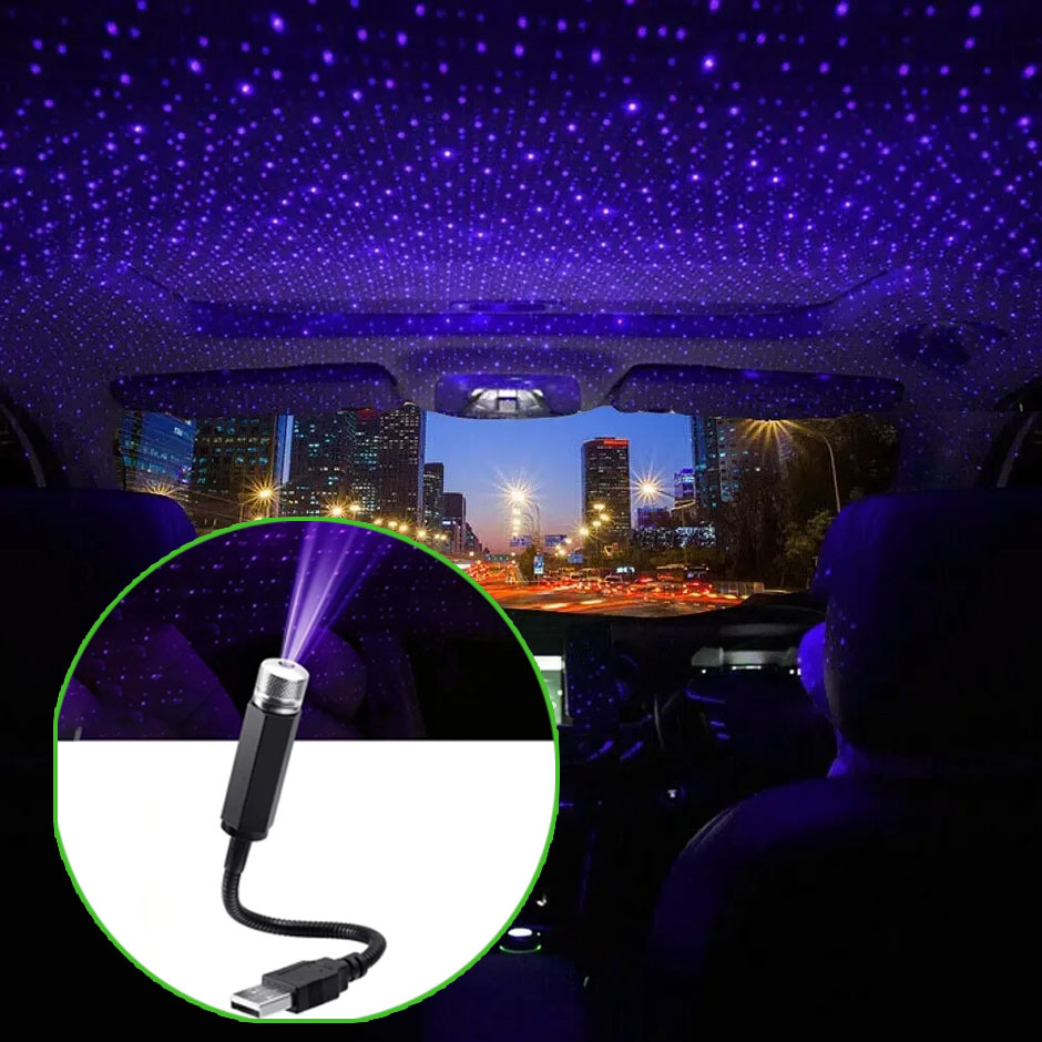 Star Projector Night - Lampu Malam LED Mini Mobil Bertema