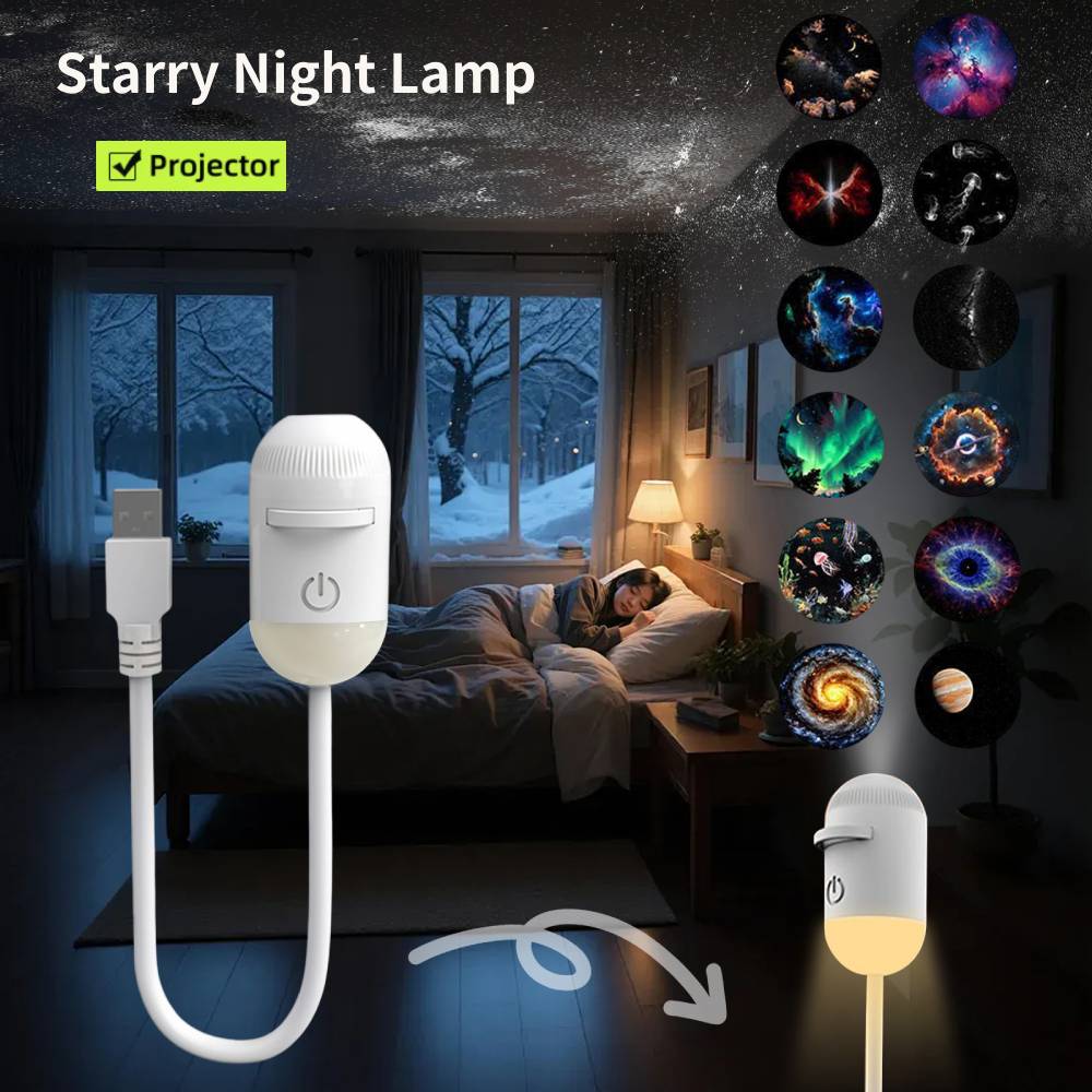 Star Projector Night - Proyektor Bintang Mini Galaxy Lampu Malam