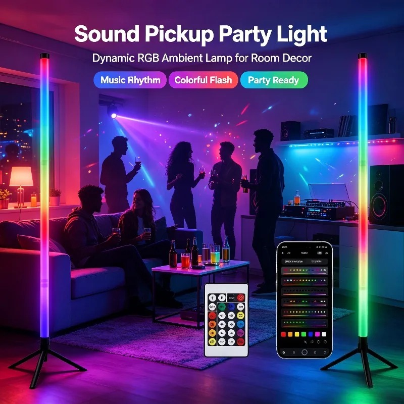 Lighting Decor Home - 2PCS Lampu Lantai RGB 120CM, Lampu