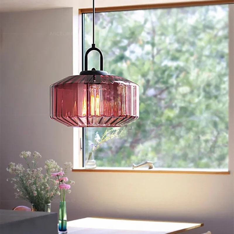 Lampu gantung kaca warna Retro - Decor Lighting Fixtures ulasan dan harga
