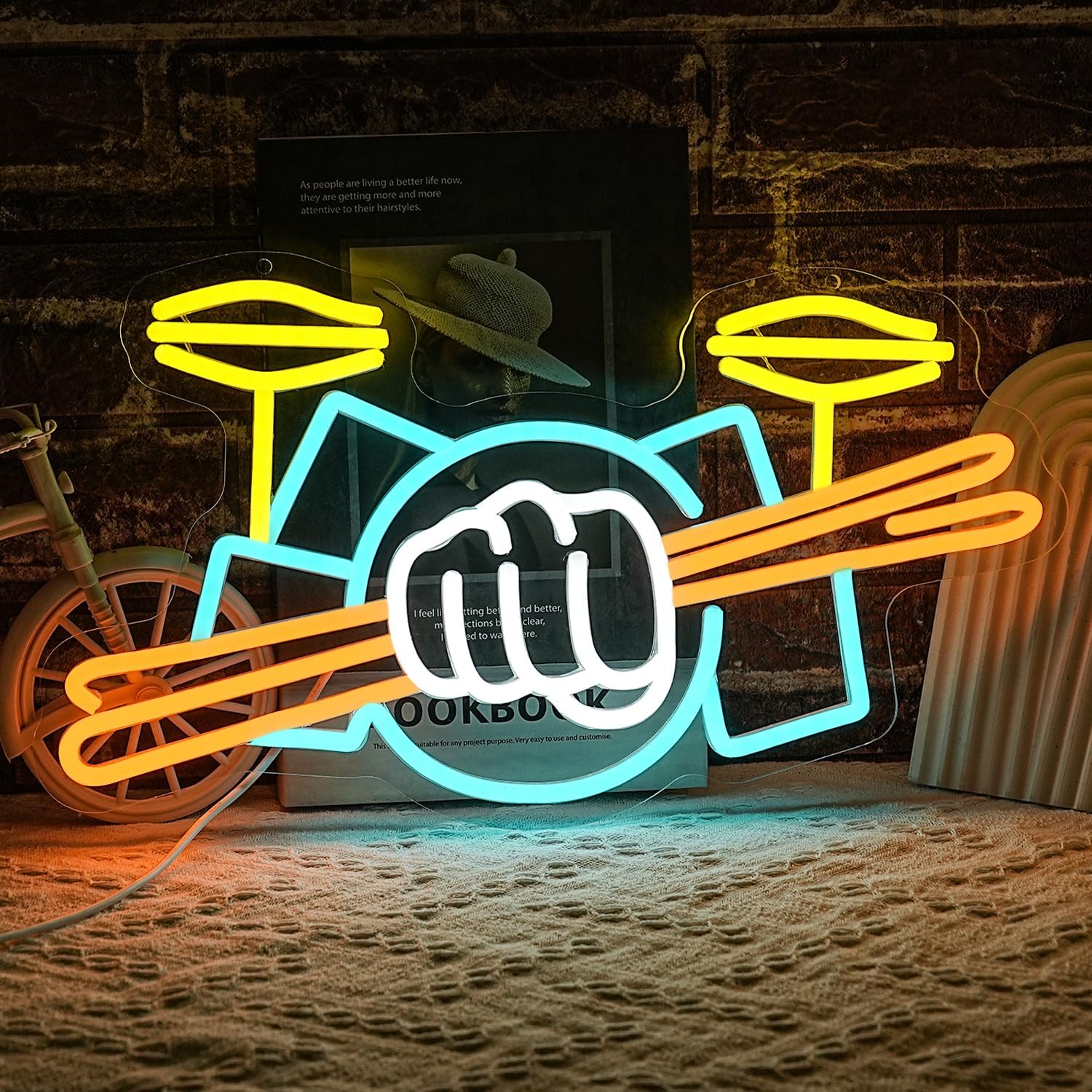 Lampu Neon LED Set Drum Berten - Wall Decor Lighting ulasan dan harga