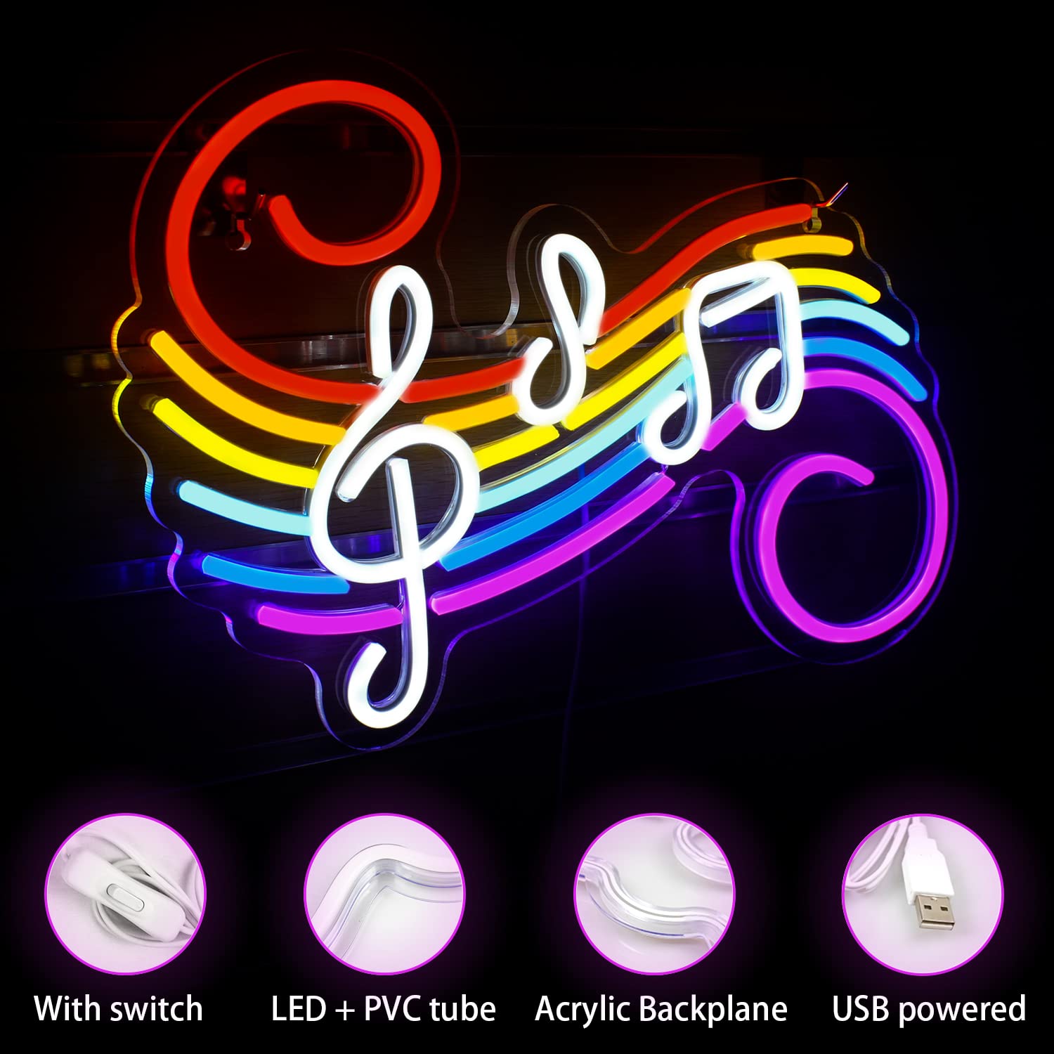 Lampu Neon Tanda Not Musik, Da - Lighting Decor Wedding ulasan dan harga