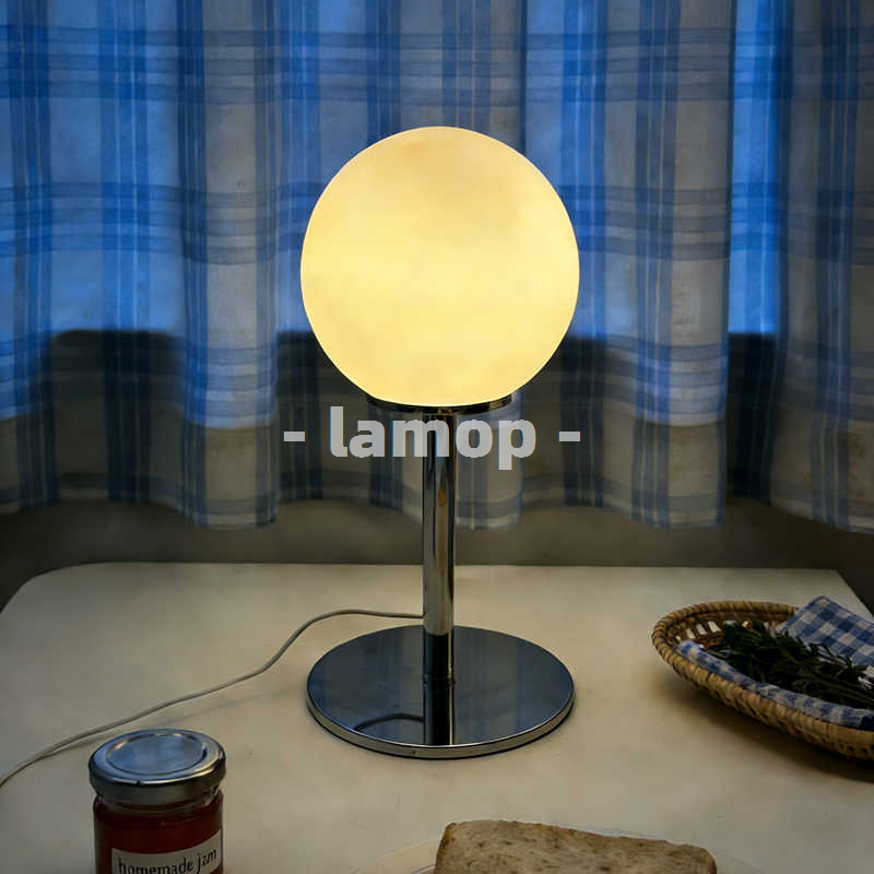 Lampu Meja Krom Bulat Putih Su - Lighting Decoration ulasan dan harga