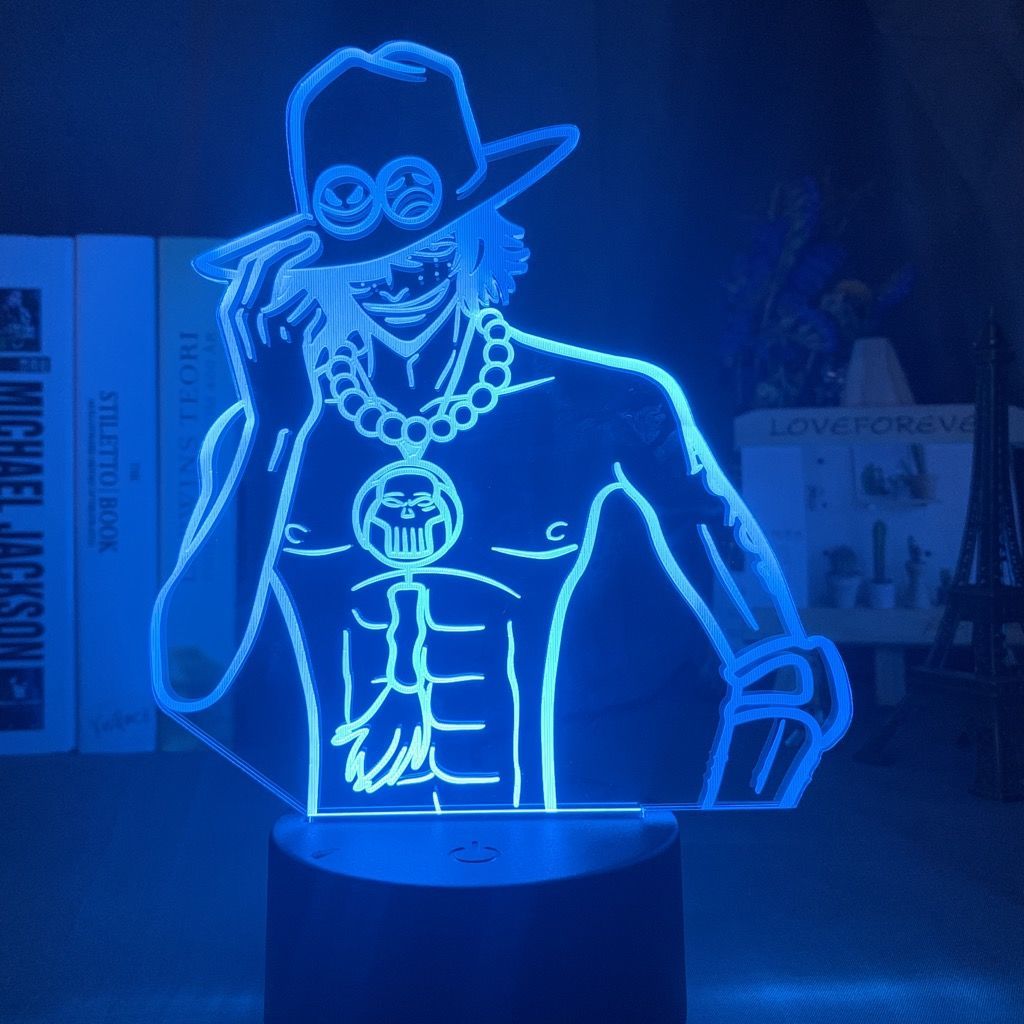 One Piece Ace Anime Kartun Luc - Up Lighting Decor ulasan dan harga