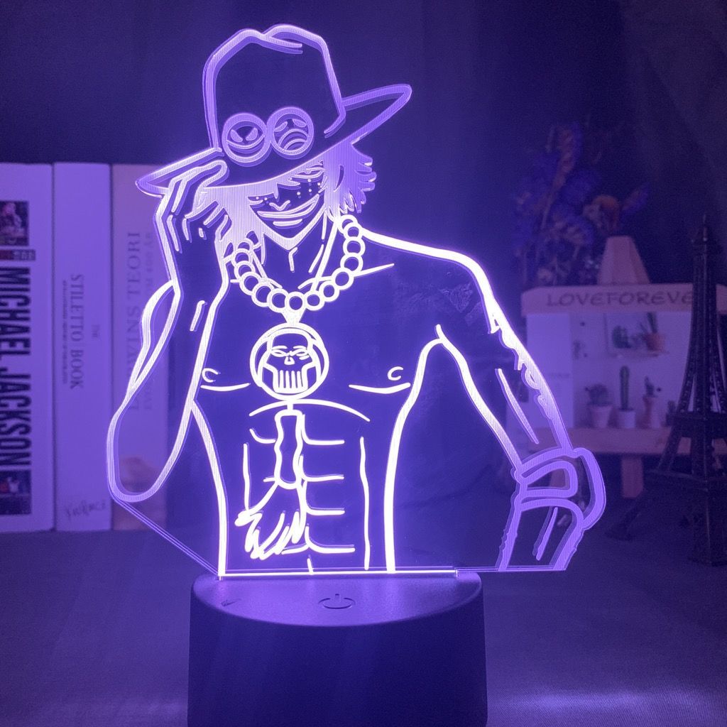 One Piece Ace Anime Kartun Luc - Up Lighting Decor ulasan dan harga