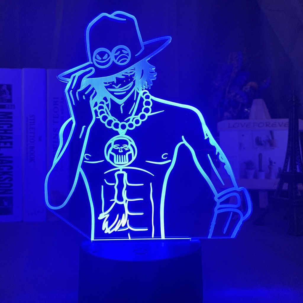 One Piece Ace Anime Kartun Luc - Up Lighting Decor ulasan dan harga