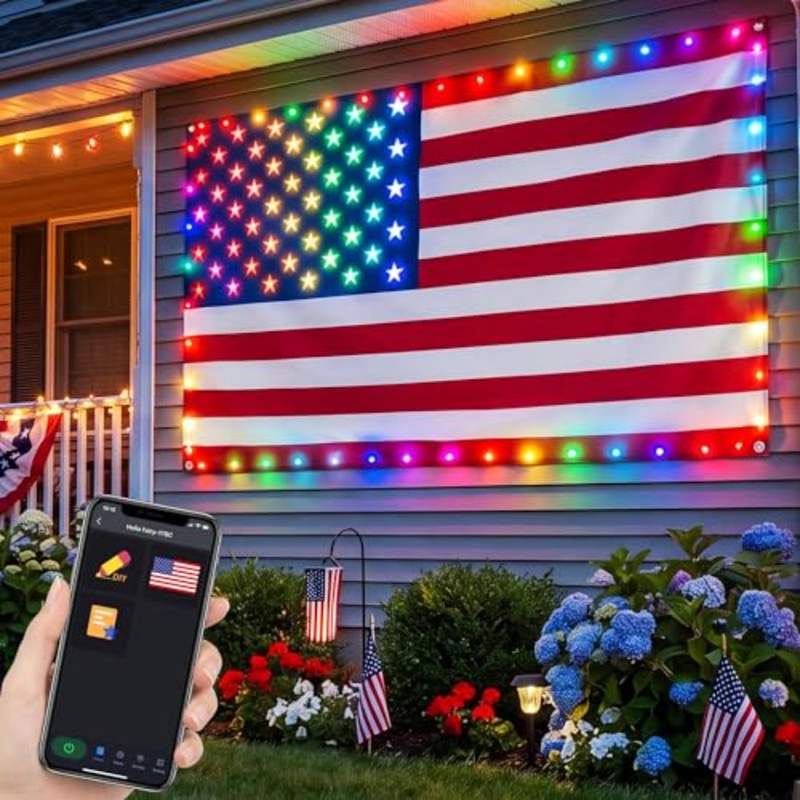 Bendera Amerika Pintar Berlamp - Up Lighting Decor ulasan dan harga