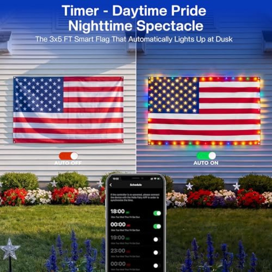 Bendera Amerika Pintar Berlamp - Up Lighting Decor ulasan dan harga
