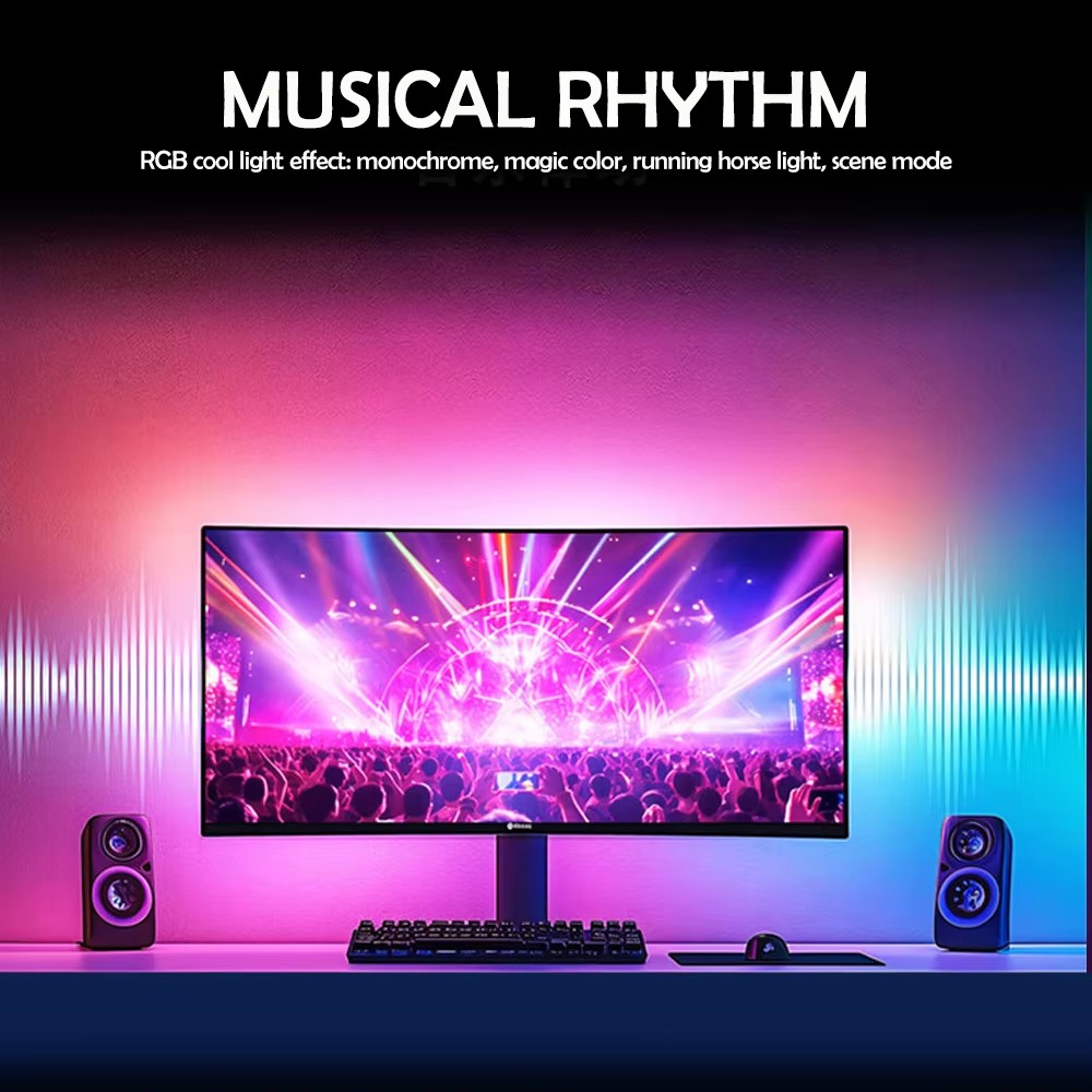 Lampu Gaming RGB Strip Lampu L - Ambient Lighting Decor For Room ulasan dan harga