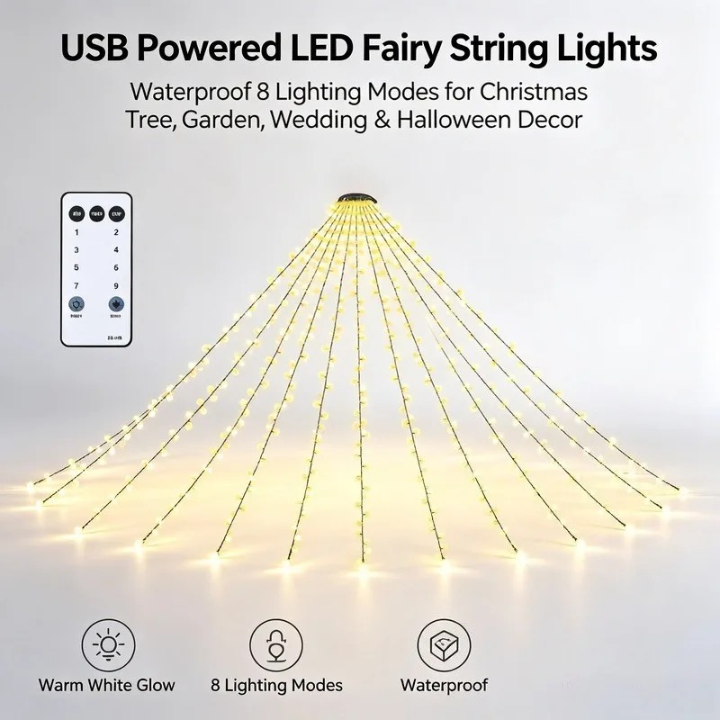 Lampu LED USB Tahan Air, 8 Mod - Lighting Decor Wedding ulasan dan harga