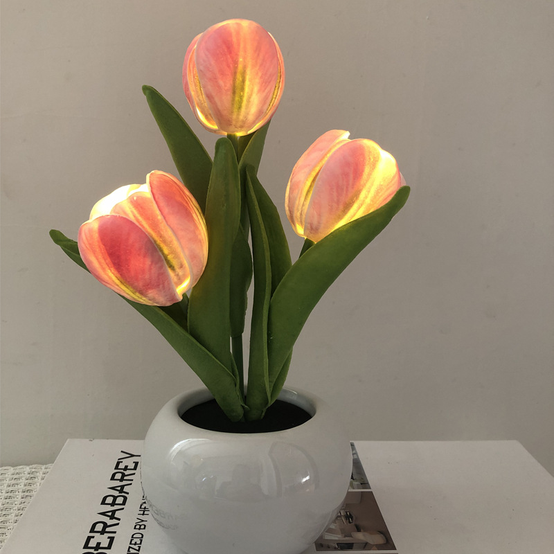 Lampu LED Tulip Simulasi Bunga - Ambient Lighting Decor For Room ulasan dan harga
