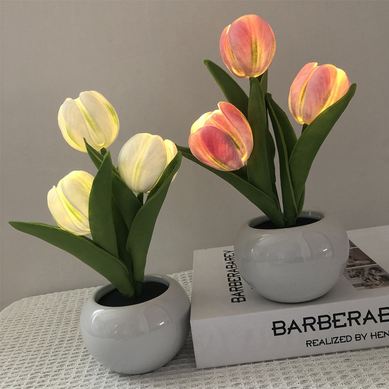 Lampu LED Tulip Simulasi Bunga - Ambient Lighting Decor For Room ulasan dan harga