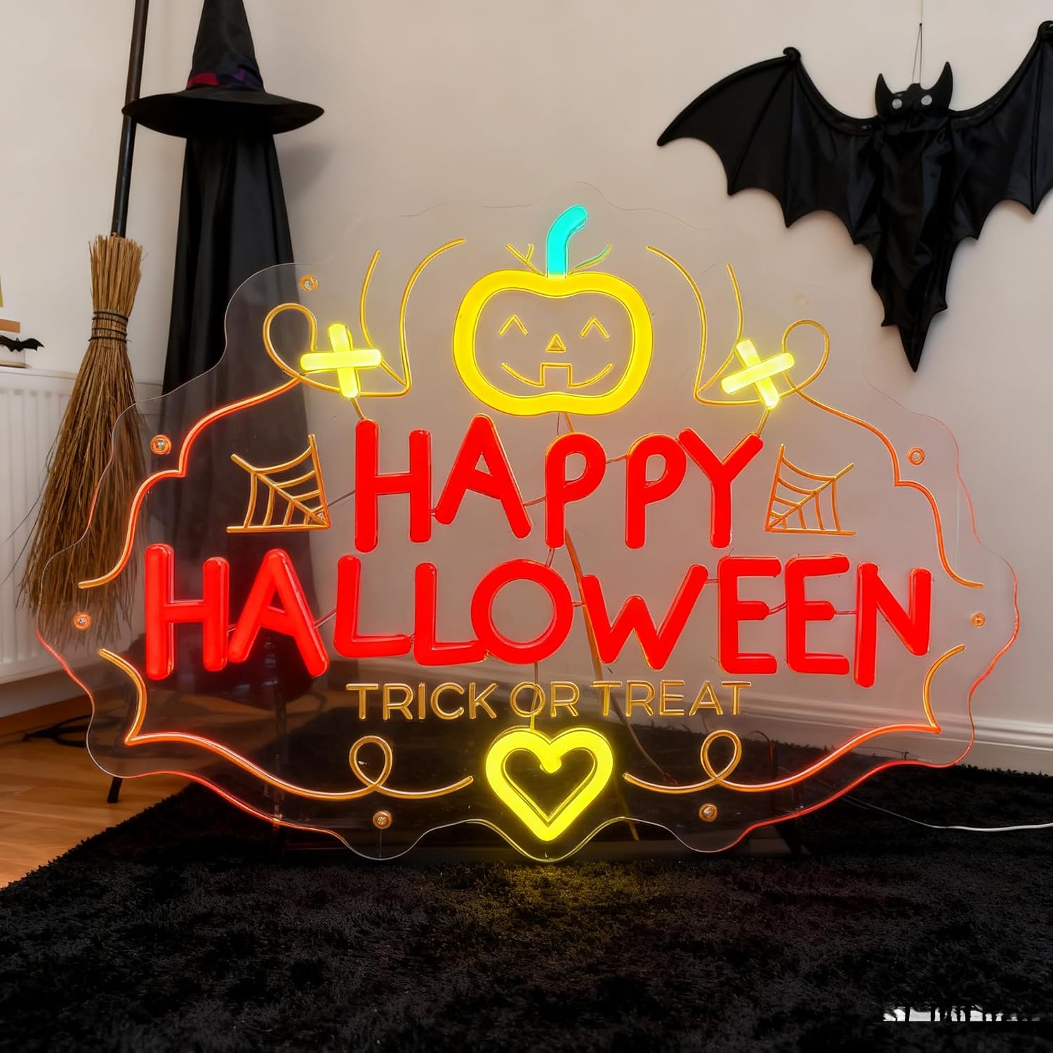 Lampu Neon LED Happy Halloween - Home Decor Lighting Tricks ulasan dan harga