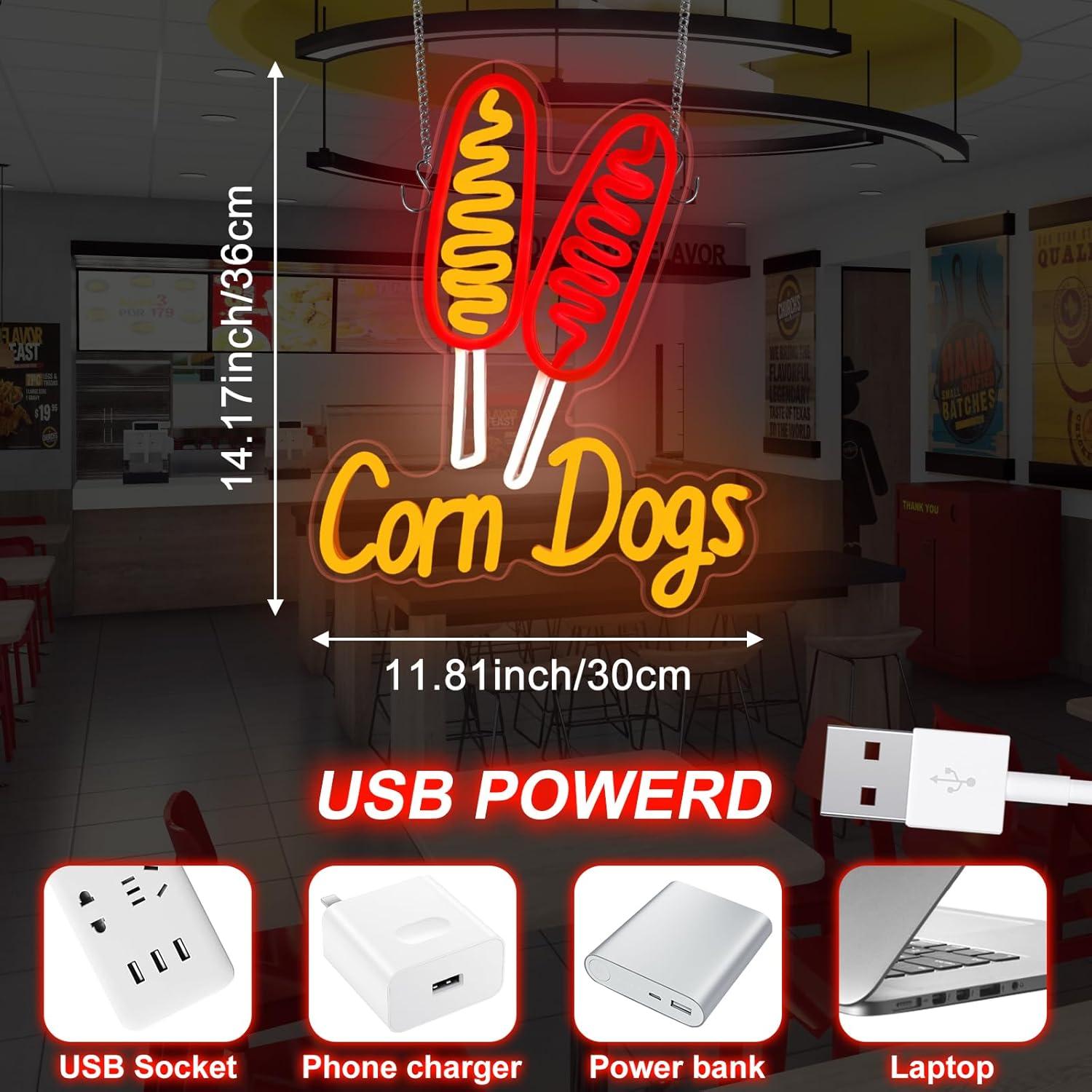 Lampu Neon LED Corn Dog USB ya - Wall Decor Lighting ulasan dan harga